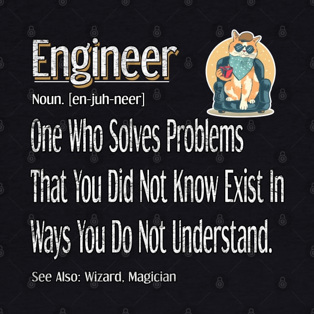 Funny Engineer Definition Awesome engineering Gift For Cat Lovers by Inspireshirt